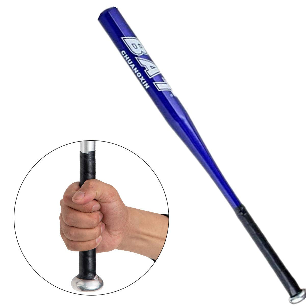 Batte de baseball La Casa des Gadgets en bois, vue de face avec poignée, prête à être utilisée sur un terrain de sport.