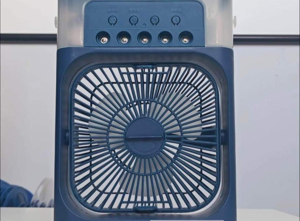 Climatiseur Portable à Brumisation — Ventilateur + Humidificateur + LED