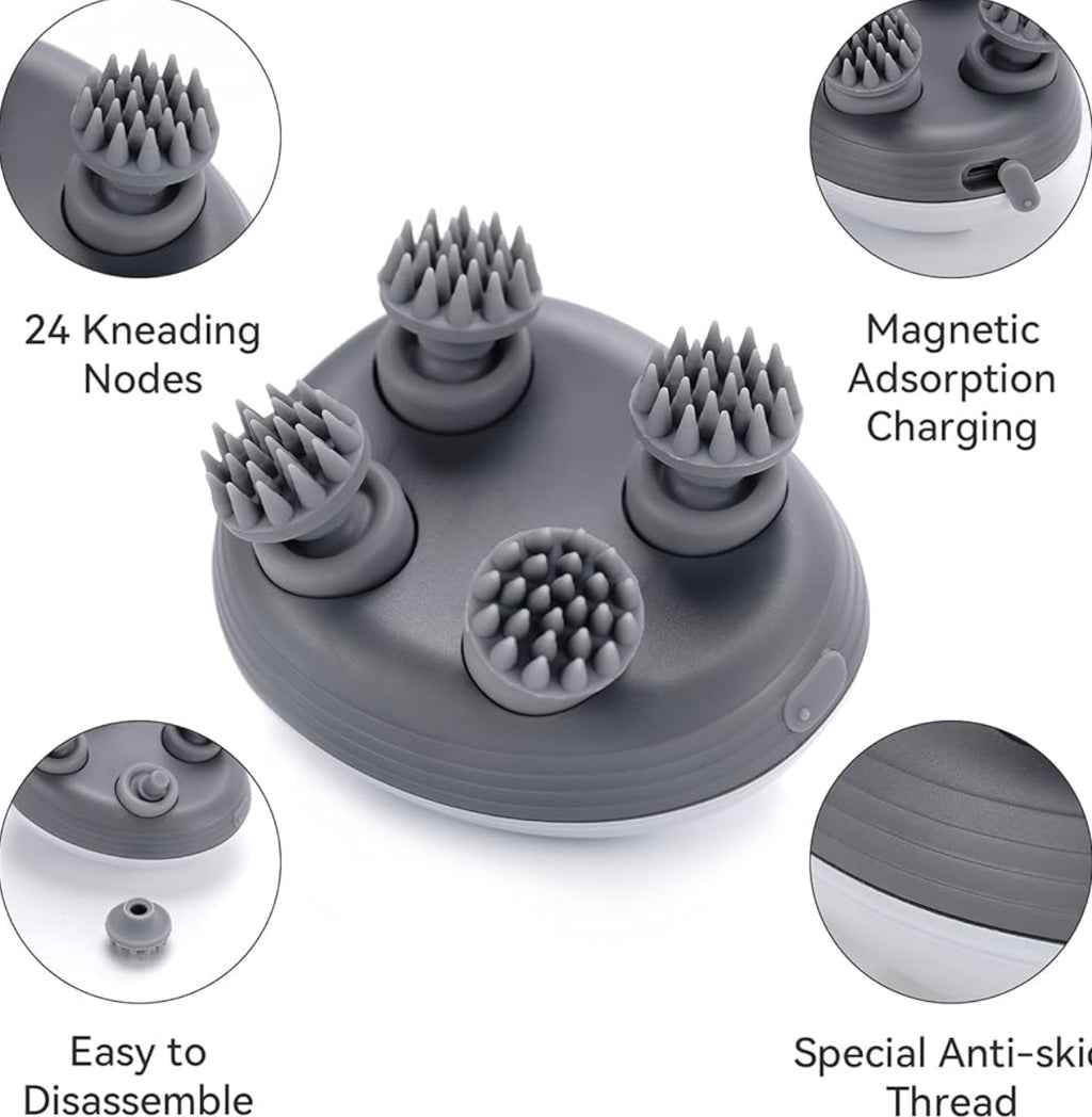 Masseur cuir chevelu électrique — IPX7 waterproof