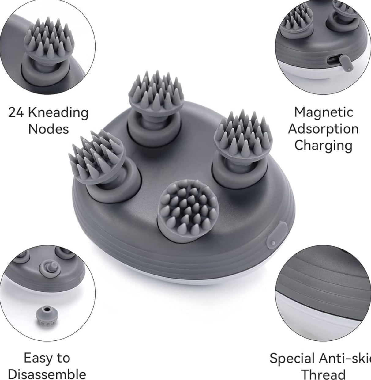 Masseur cuir chevelu électrique — IPX7 waterproof
